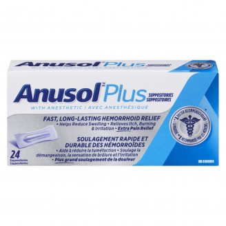 Anusol Plus Suppositories with Anesthetic, 24 Suppositories